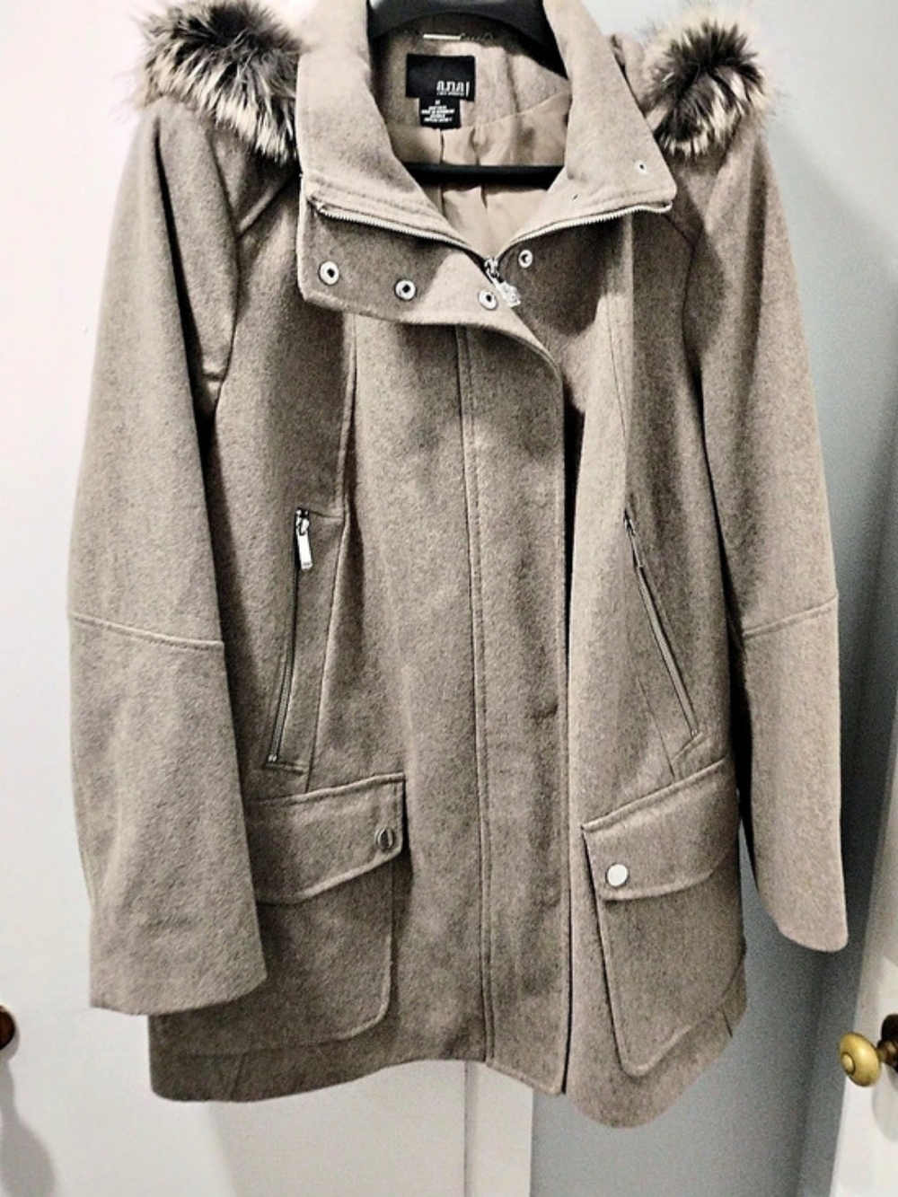 a.n.a Fur Hooded Coat